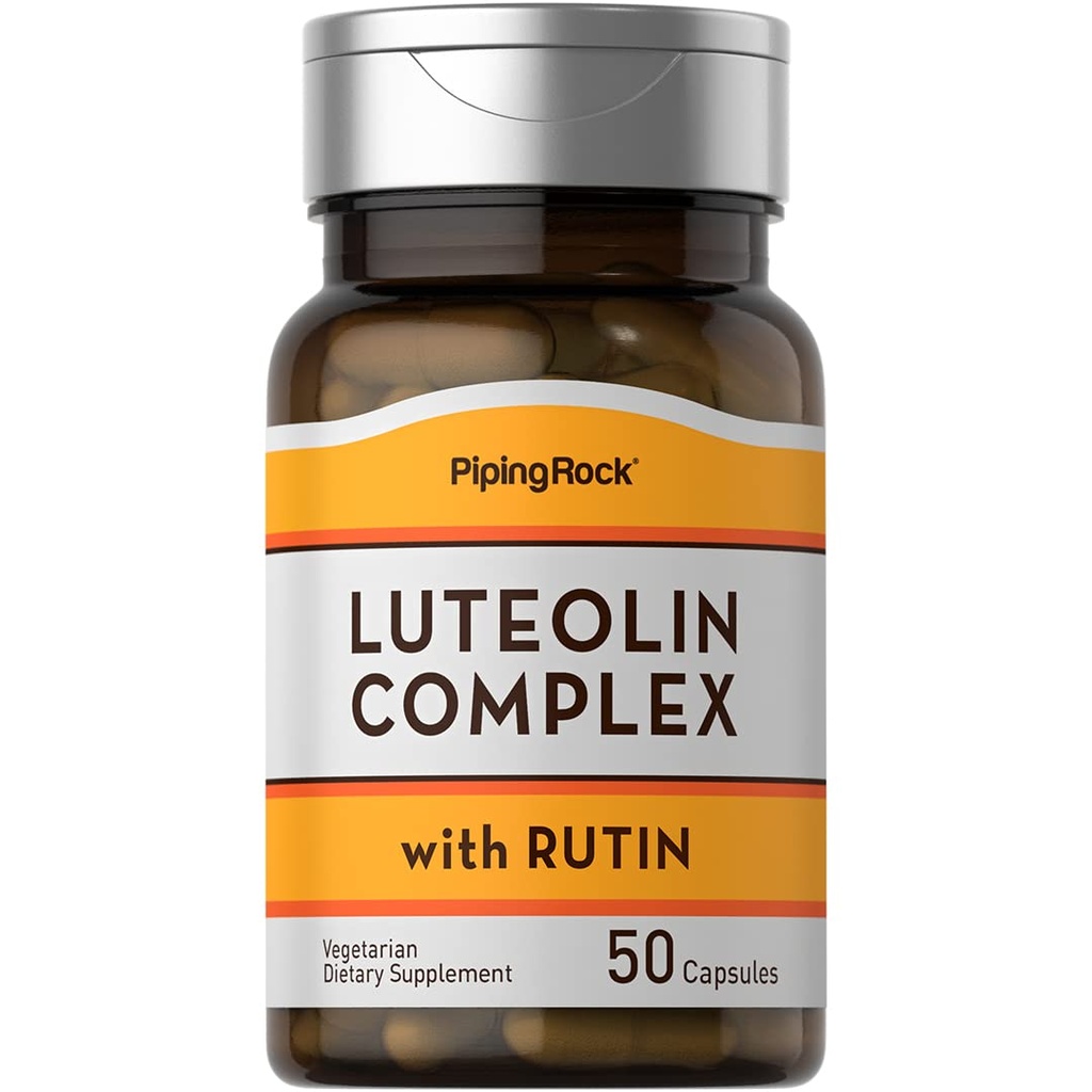 Piping Rock Luteolin Supplément de 100 mg de 50 capsules Complexe avec Rutin, Végétarien, Non-OGM, Sans gluten