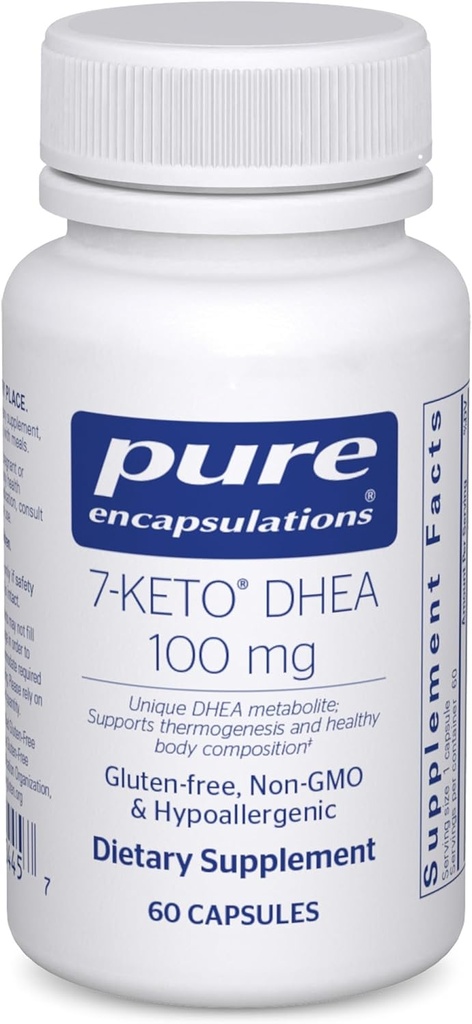 Encapsulations pures DHEA 7-Keto 100 mg Unique DHEA Metabolite Supplément pour soutenir la thermogenèse et la composition corporelle saine*