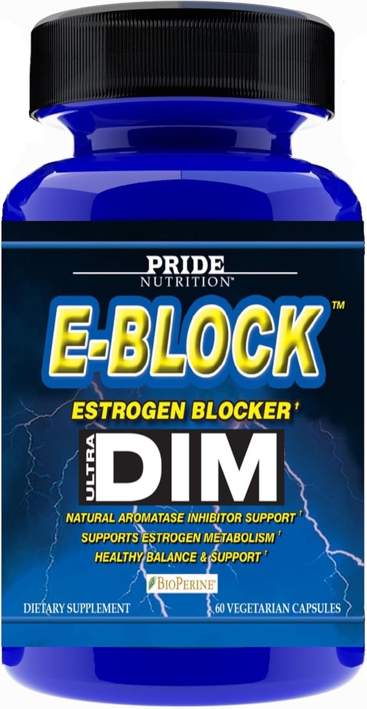 Pride Nutrition E-Block DIM Supplément 700MG Strength Extra Strength Estrogen Blocker.