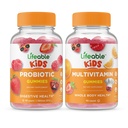 Lifeable Probiotic 2 Million CFU Kids + Multivitamin Kids, Gommies Bundle - Grande dégustation, supplément de vitamine, sans gluten, sans OGM, gommy à croquer