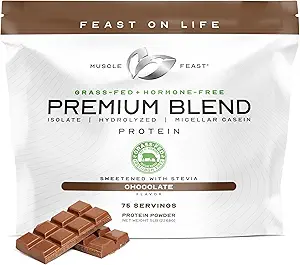 Muscle Feast Premium Blend All Natural Hormone Free Grass-Fed Whey Protein Powder, Chocolate, 5lb
