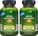 Irwin Naturals seulement un liquide-gel multi sans fer - 60 liquides doux-gels, paquet de 2 - Oméga-3 huiles, antioxydants et aliments verts super - 120 Total des portions
