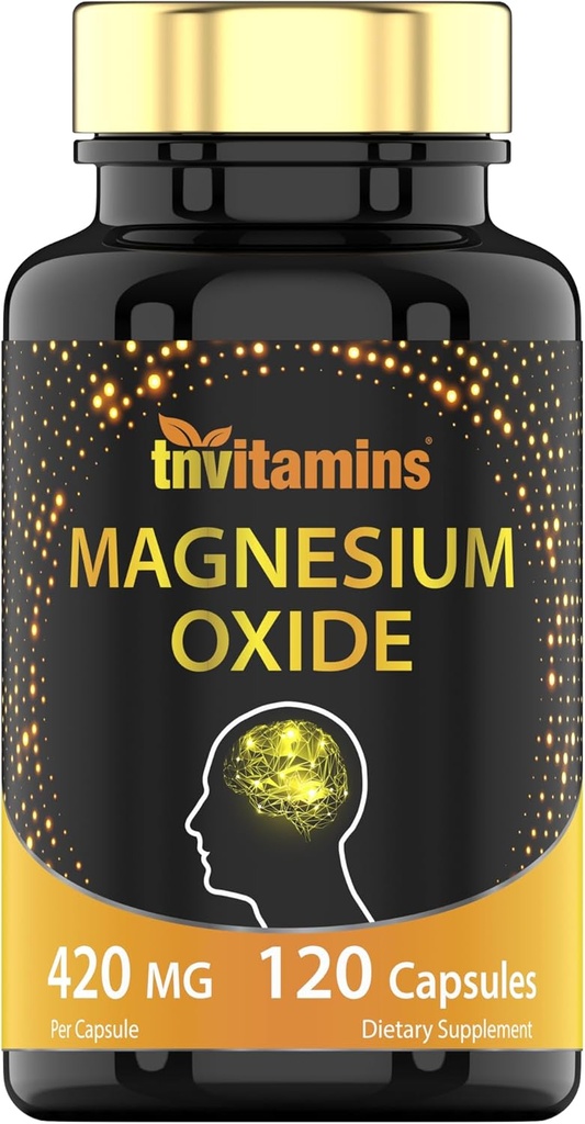 tnvitamins Oxyde de magnésium 420mg - 120 Capsules d'approvisionnement de 4 mois!