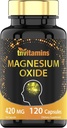 tnvitamins Oxyde de magnésium 420mg - 120 Capsules d'approvisionnement de 4 mois!