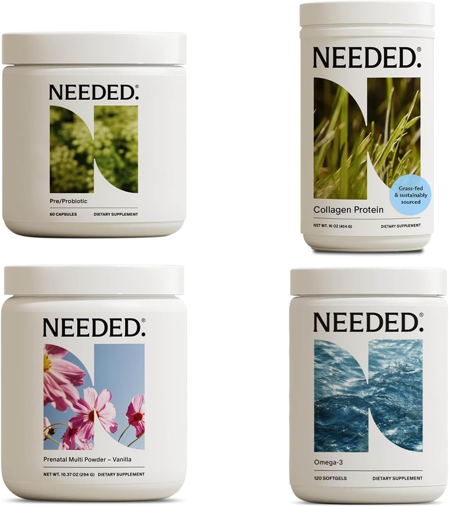 J'avais besoin. Ensemble prénatal complet de multivitamine, pré/probiotique, collagène et oméga-3 pour la grossesse et la postpartum