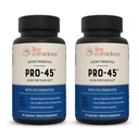 Live Conscient PRO45: Probiotic Formula, 45 milliards CFU, 11 souches complètes. Sans produits laitiers. Favorise la santé immunitaire et digestive. 60 Capsules (2-Pack)