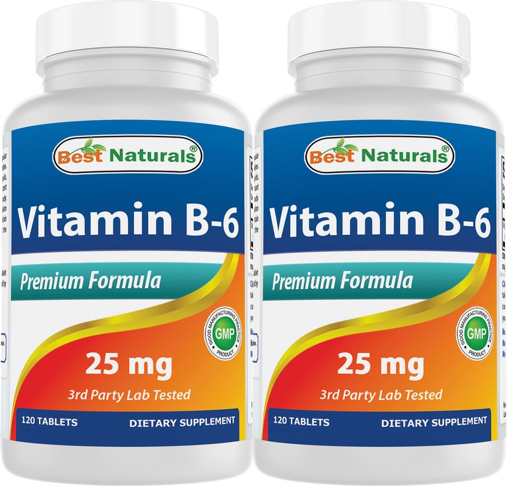 Meilleurs naturels vitamine B6 25mg, 120 comprimés (120 Nombre (paquet de 2))