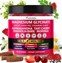 Adndale 90ct 15-en-1 Magnésium Glycinate Gommies 400 mg/serv- avec Magnésium Malate, Ashwagandha, Tart Cherry, Magnolia Bark, Lemon Baume, Passionflower, Camomille, L-Theanine, Zinc, Vitamine K2 & D3