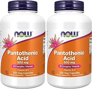 Maintenant suppléments, acide pantothénique (vitamine B-5) 500 mg, vitamine complexe B, 250 capsules (paquet de 2)