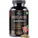 Uric Acid Advanced Formula – Rein, Foie, Gallbladder, Nettoyant de Tract Urinaire avec Cranberry, Chanca Piedra, Tart Cherry, Thistle de lait et Bromelain 60 Capsules