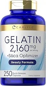 Gélules de gélatine Carlyle: 2160 mg: 250 pilules avec optimisation Silica: non-OGM et supplément sans gluten