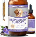 Traitement de la toux de chien EagouDiaire,Traitement de la toux de Kennel Liquid avec Lysine, Mullein, Vitamines, Supplément naturel pour Canine Respiratoire, Éternuement, Sécher, Mouiller et Barky Relief (60mL/2 Fl Oz)