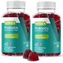 VITEEY Gommies probiotiques avec prébiotiques – Suppléments santé pour la santé digestive – 2 milliards d'UFC – Vegan, sans gluten – 120 Nombre