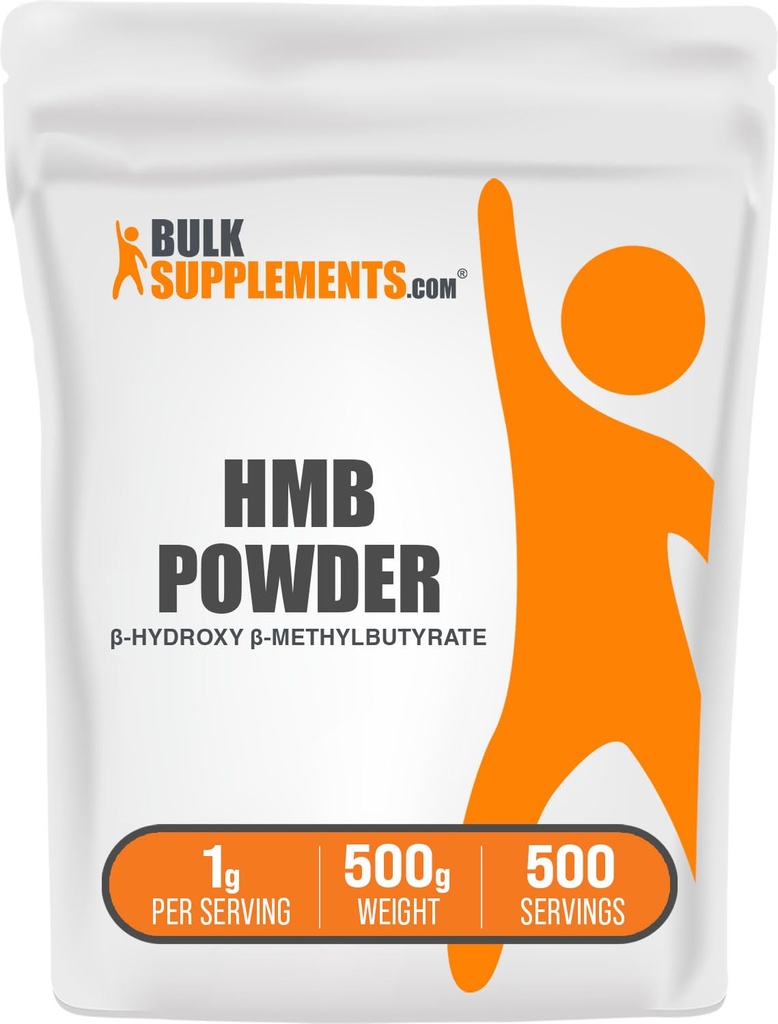 BulkSupplements.com HMB Powder - as Calcium HMB, Beta-Hydroxy Beta-Methylbutyrate - HMB Powder Supplements, Gluten Free - 1g per Serving, 500g (1.1 lbs) (Pack of 1)
