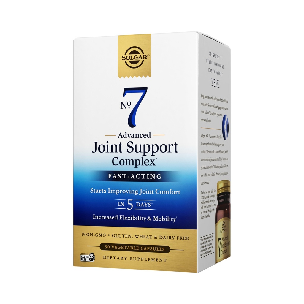 Solgar no 7 - Soutien et confort conjoints - 90 capsules végétariennes - Mobilité et flexibilité accrues - Sans gluten, sans laiterie, sans OGM - 90 portions