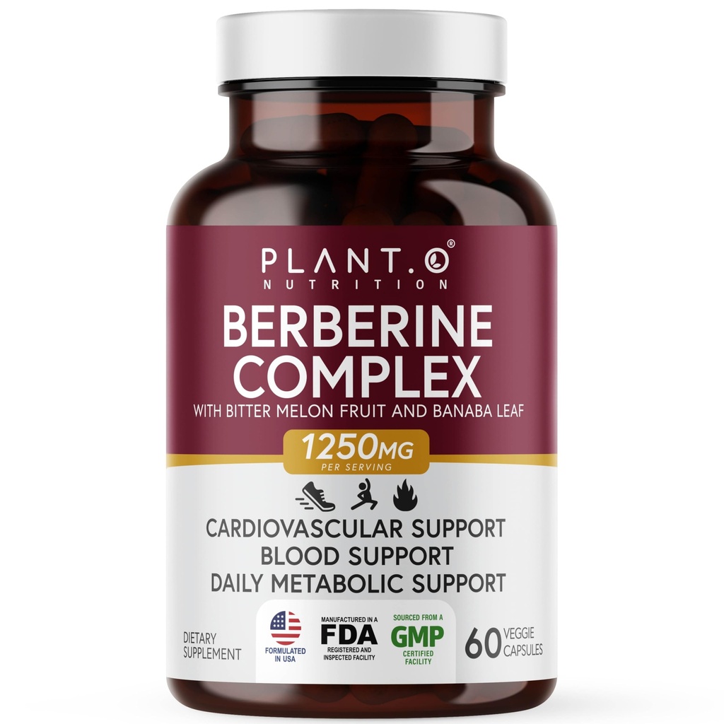 Supplément berbère - 10xAbsorption supérieure Complexe berbère HCI avec lemon amère et la feuille de Banaba - Cholestérol et soutien métabolique cliniquement recherché - 60 capsules Non-OGM