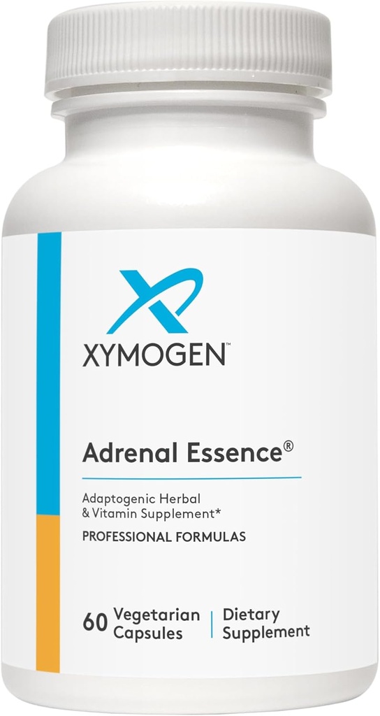 XYMOGEN Essence adrénale - Support adrénal avec des herbes Adaptogènes (Cordyceps, Extrait de Rhodiola, Ginseng) + Vitamines B - Aide à soutenir des niveaux d'énergie sains et une fonction immunitaire saine (60 capsules)
