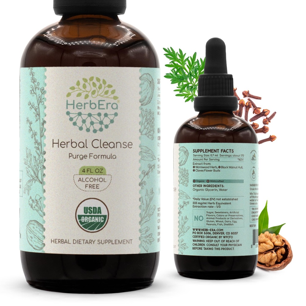 HerbEra Nettoyez la teinture biologique sans alcool.