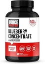 FACTEUR DE FORCE Supplément concentré antioxydants aux bleuets avec supplément extrait BlueRich Blueberry, Récupérateur radical gratuit pour la santé quotidienne, sans gluten, sans OGM, 90 softgels