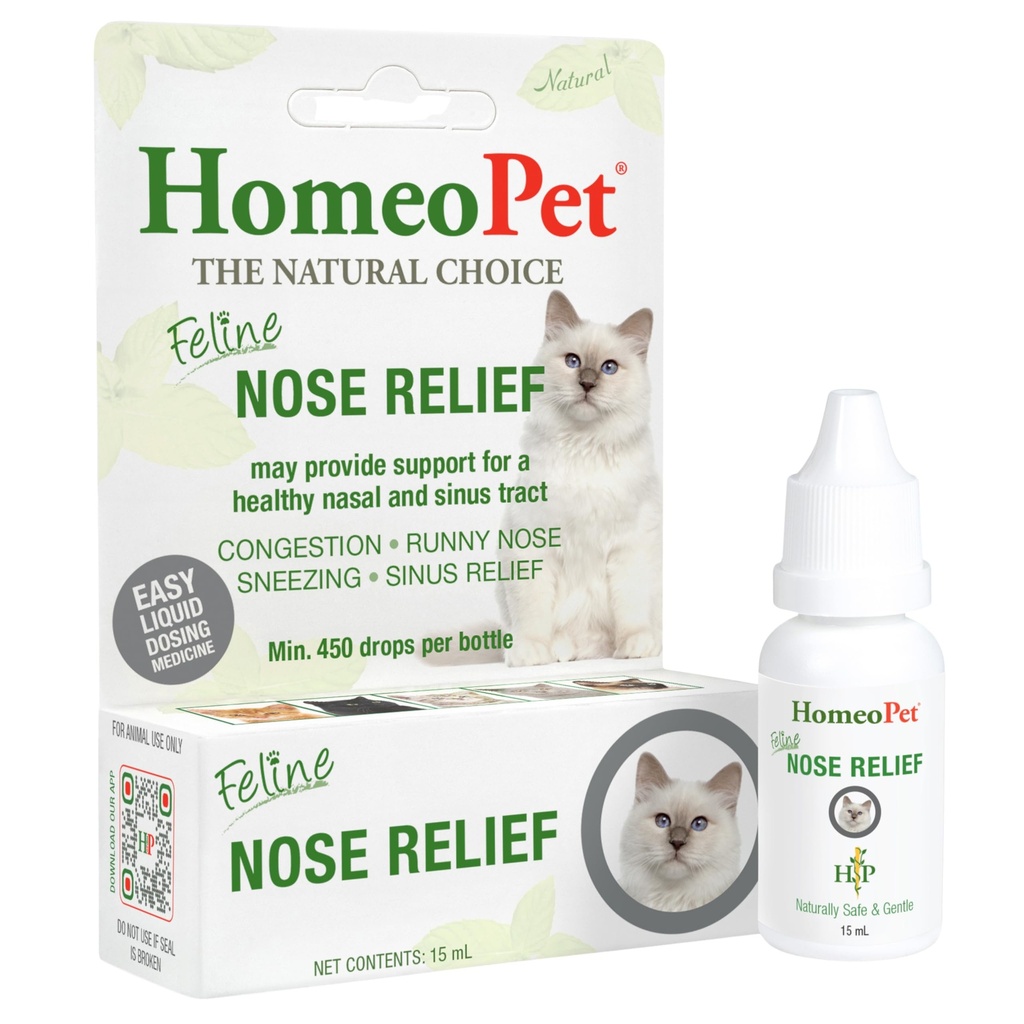 HomeoPet Feline Relief, supplément nasal et sinus naturel et sûr pour les chats, 15 Milliliters