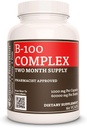 La nutrition de Remedy Vitamine B-100 Complexe $1,000 mg, 60 Capsules végétaliens Complément alimentaire $ Approvisionnement de deux mois