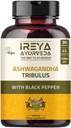 Capsules Ashwagandha Organic 1000mg (90 Capsules) faites avec Tribulus Terrestris, Shatavari et Black Pepper Ingrédients organiques