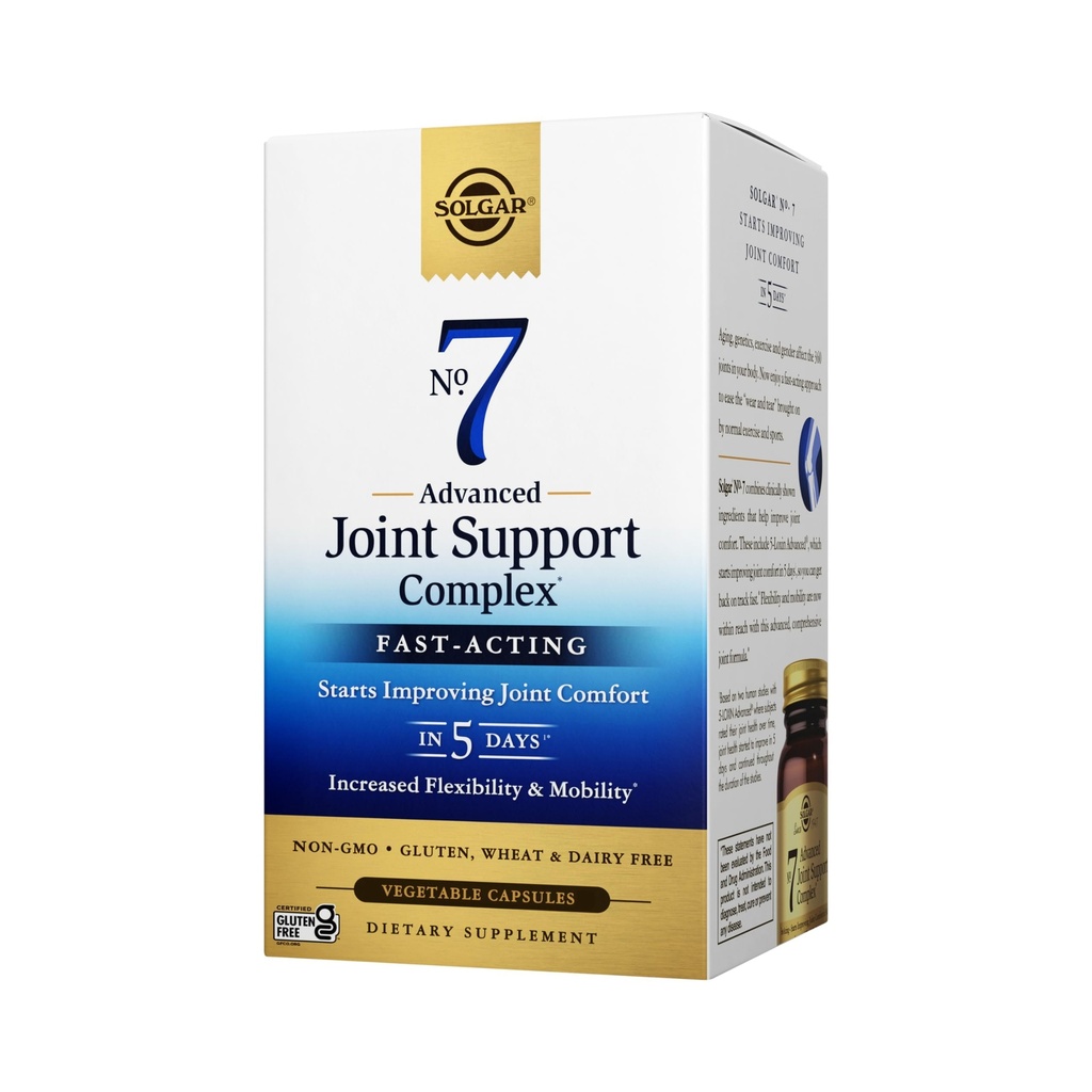 Solgar No. 7, 105 Capsules végétales - Soutien et confort conjoints - Mobilité et flexibilité accrues - Supplément pour hommes et femmes avec vitamine C Ester-C - Sans gluten, sans OGM, sans lait - 105 portions