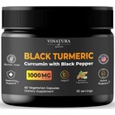 VINATURA Turcuma noir, Curcumine avec poivre noir 1000mg - Curcumine curcuma avec curcuma noir - Curcuma Caesia, Curcuma Longa, poivre noir 95% Piperine - 60 Capsules 30 portions