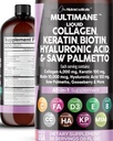 Nettoyant Nutraceutiques Collagène liquide 4000mg Biotine 10000mcg Keratin 100mg Saw Palmetto Hyaluronique Acid 100mg - Peau de cheveux et ongles Vitamines & DHT Blocker avec vitamine D3 MSM 50mg Fabriqué aux États-Unis - 16 Fl. Oz
