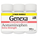 Genexa Acétaminophène pur 500mg Extra Strength, Tee Free Pain Reliever Fever Reducer, 0% Additifs artificiels, Pain médecine pour adultes, soulager maux de tête, maux de dos, arthrite mineure Douleur, 300 comprimés