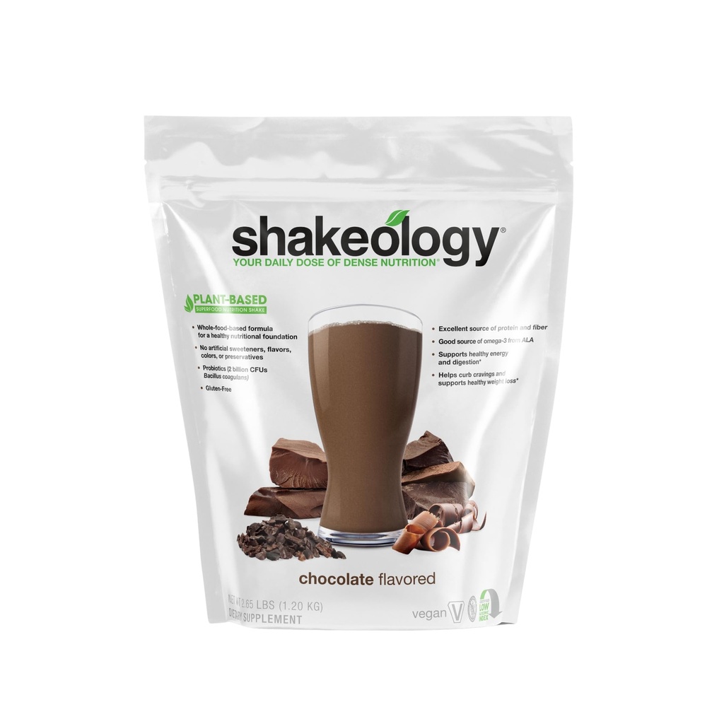 Mélange de poudre à base de protéines à base de plantes – Agiter sans gluten avec des vitamines et des minéraux – Aide à soutenir la perte de poids, Lean Muscle, Gut Health – Chocolat, 30 portions