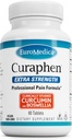 EuroMedica Curaphen Extra Strength - Supplément Curcumin & Boswellia pour le soutien de la circulation saine - Supplément curmérique pour soutenir les articulations, la santé musculaire et la production d'endorphine - 60 comprimés