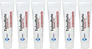 (6 Pack) Globe Tolnaftate 1% crème 1 oz, traitement antifongique, prouvé cliniquement efficace sur la plupart des athlètes de pied et de ver à anneaux, comparer à la marque du nom principal