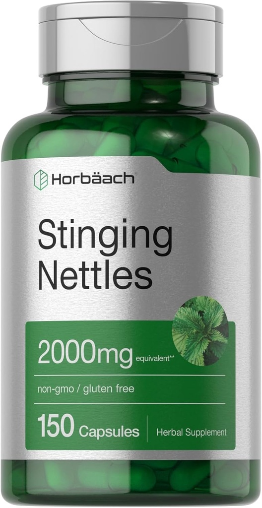 Horbäach Nettle Capsules Sting 2000mg=150 Comte=150 Supplément d'extrait de feuille d'herbe