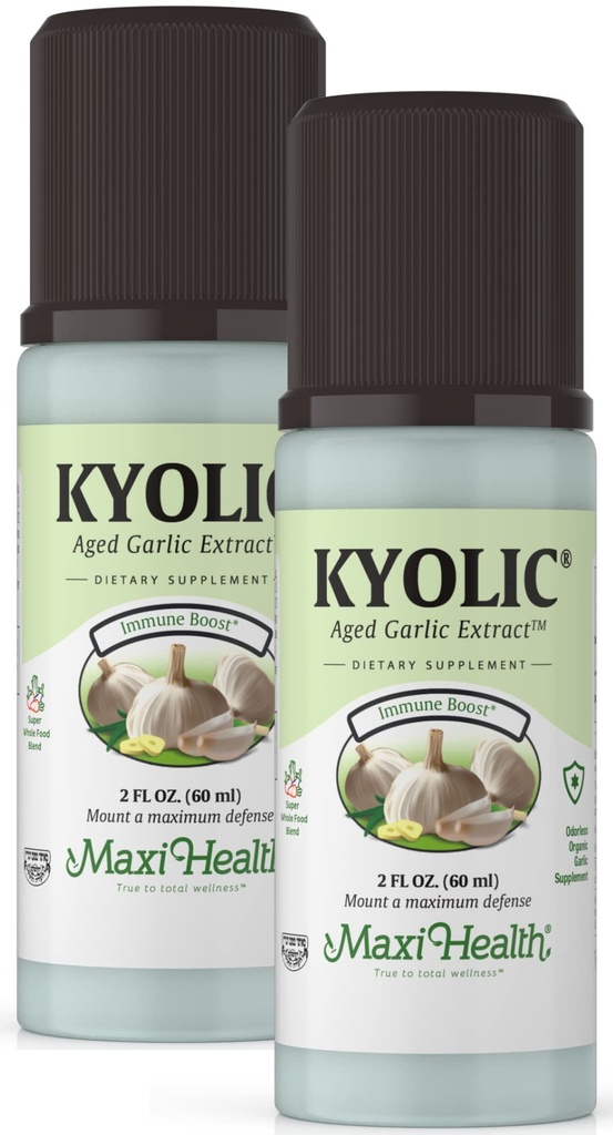Extrait d'ail d'âge kyolique liquide - Suppléments d'ail sans odeur - Aile kyolique biologique - Suppléments d'ail biologique pour la santé cardiaque (2 pack)
