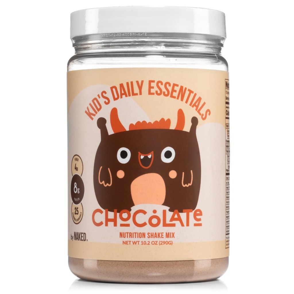 Noté Chocolat enfants essentiels du jour, les enfants se secouent de protéines faites avec du lait biologique, 6 légumes biologiques, 25 vitamines et minéraux, pas d'édulcorants artificiels, saveurs, couleurs ou conservateurs