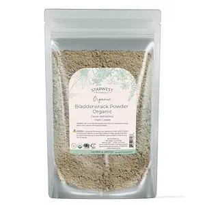 Starwest Botanicals séchés Bladderwrack poudre organique - Herbe naturelle d'algues, source d'iode, de potassium, de zinc, de calcium, de vitamines A et C, casher certifié, non-OGM - 4 oz Pouch