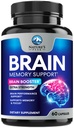 Pilules de supplément mémoire cérébrale - Nootropiques de force 3X pour la concentration, la clarté et le soutien focal - Vitamines cognitives de santé cérébrale avec Bacopa, Phosphatidylsérine et DMAE, Booster cérébral, 60 capsules