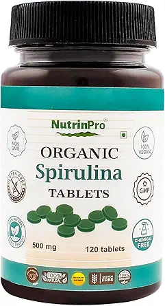 Organic Spirulina Tablets - 100% Pure Vegan, Non-GMO, Gluten Free, Chemical Free