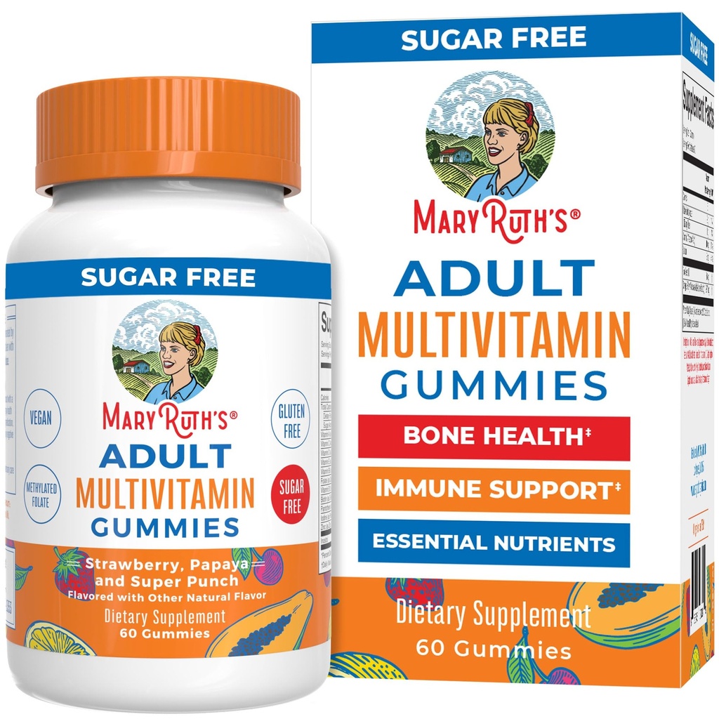 MaryRuth Organics Multivitamine pour les femmes et les hommes Sans sucre.
