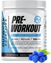 Outwork Nutrition Pré-entraînement pour les hommes et les femmes - Nootropic Pré-travail sans créatine, pré-entraînement en poudre avec Taurine Rhodiola Citrulline Malate Beta Alanine Caféine (Blue Raspberry)