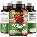 N1N Premium Hawthorn Berry Capsules [Max Strength, 2660mg] Tous les suppléments naturels d'extrait d'épine pour soutenir l'immunité, 120 capsules