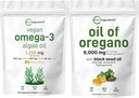 Micro-ingrédients Huile d'Origan Softgels 300 Comte & Vegan Omega 3 Supplément d'huile d'algues Pack 2
