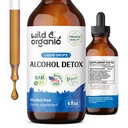 Détox d'alcool sauvage et biologique gouttes - Le foie et le rein nettoient avec le chardon de lait, Chanca Piedra Stone Breaker - Complexe anti-alcool pour le foie nettoient détox - végétalien, sans sucre et additifs - 4 fl oz