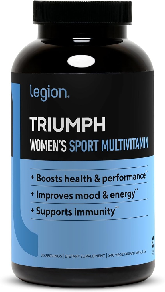 LEGION Triumph Supplément quotidien multivitamines sport - Vitamines et minéraux pour les athlètes aide à l'énergie pour les sports et les séances de musculation. 30 services (femmes)