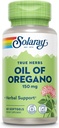 SOLARAY Huile d'Origan Softgels 150 mg - Supplément huile d'Origan pour le bien-être puissant - Digestion douce - extra huile d'olive vierge - Vegan, garantie de 60 jours - 60 portions, 60 softgels