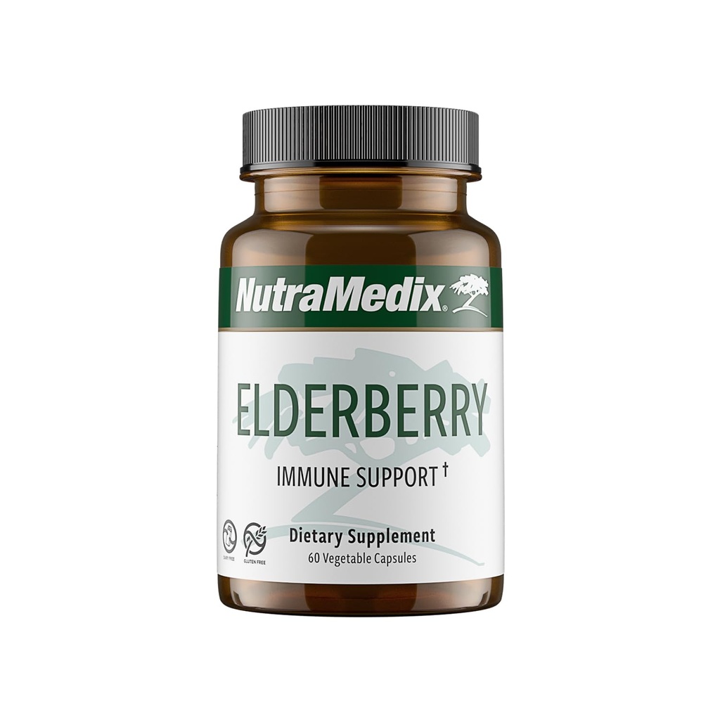 NutraMedix Elderberry Antioxidants Supplément Capsules - Extrait d'Elderberry pour promouvoir une réponse inflammatoire saine, un soutien immunitaire quotidien et la santé de Bowel (60 capsules)