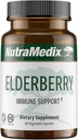 NutraMedix Elderberry Antioxidants Supplément Capsules - Extrait d'Elderberry pour promouvoir une réponse inflammatoire saine, un soutien immunitaire quotidien et la santé de Bowel (60 capsules)