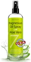 Seven Minerals Pure Magnesium Oil Spray avec Aloe Vera 12oz - Pharmaceutical (USP) Grade, la plus forte force avec un soulagement instantané pour les pieds, le sommeil, la douleur musculaire et les crampes - Mined in the USA