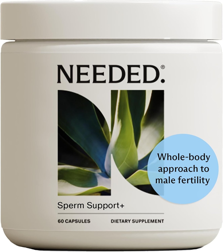 Needed. Sperm Support - Fertility Supplements for Men - Clinically Studied Botanical Ingredients for A Whole Body Approach to Male Fertility - Prenatal Vitamins - 60 Capsules, 30 Day Supply